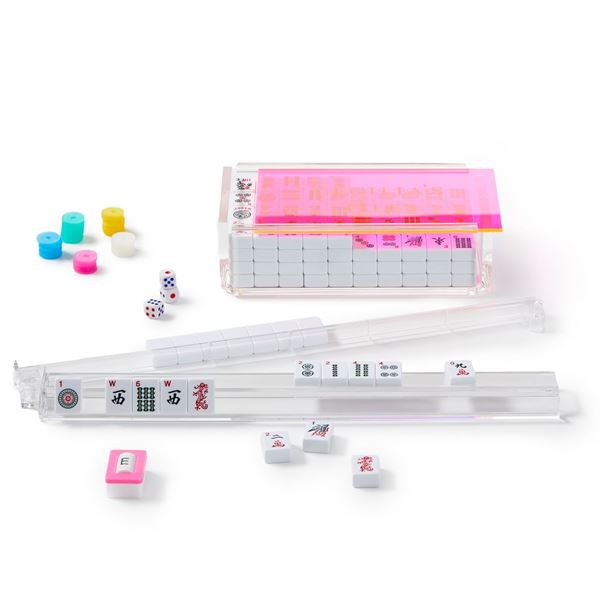 Acrylic Mahjong Racks and Pusher, Clear