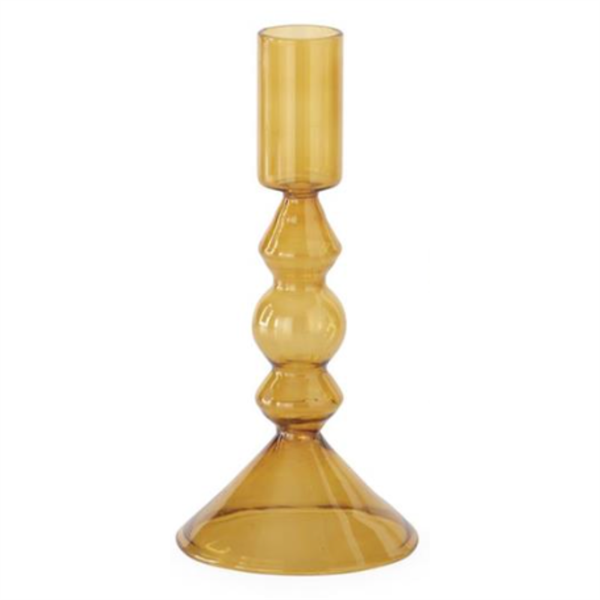 Amber Glass Mod Candleholder