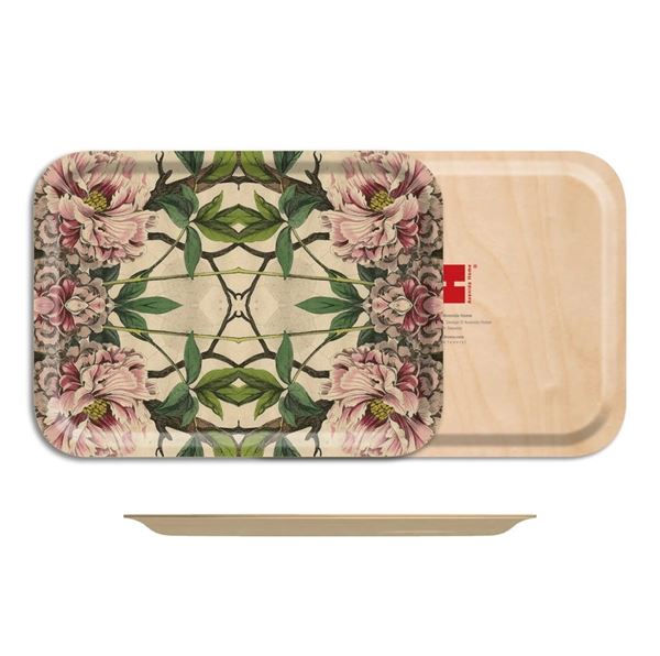 Peonies Rectangular Wood Tray