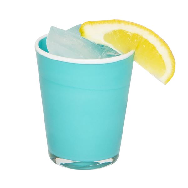 Summer Glass Turquoise & White 9oz 