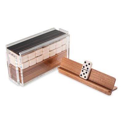 Domino Set with Racks - Exotic Wood