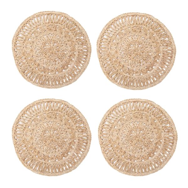 Natural 15" Round Placemats - Set of 4