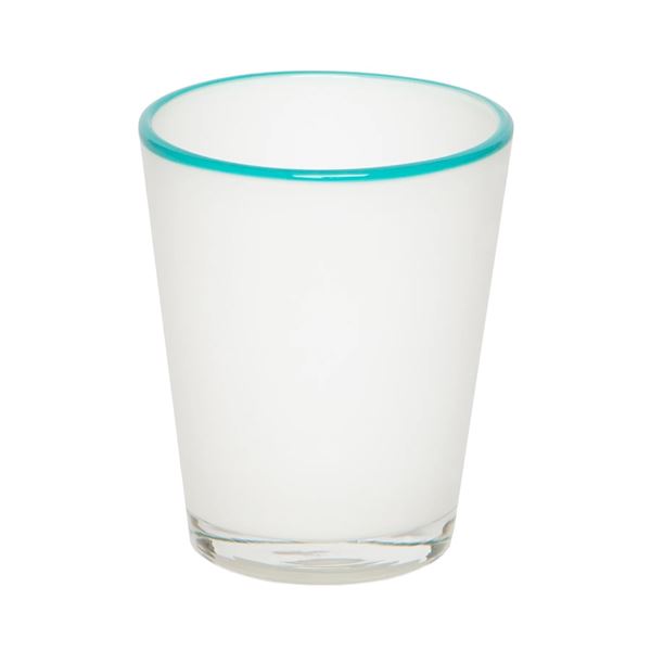 Summer Glass White & Turquoise 9oz 