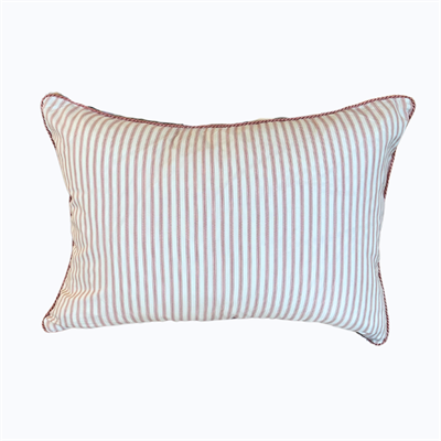 LMA Pillow #6 Pink Ticking Stripe 14" x 20" 