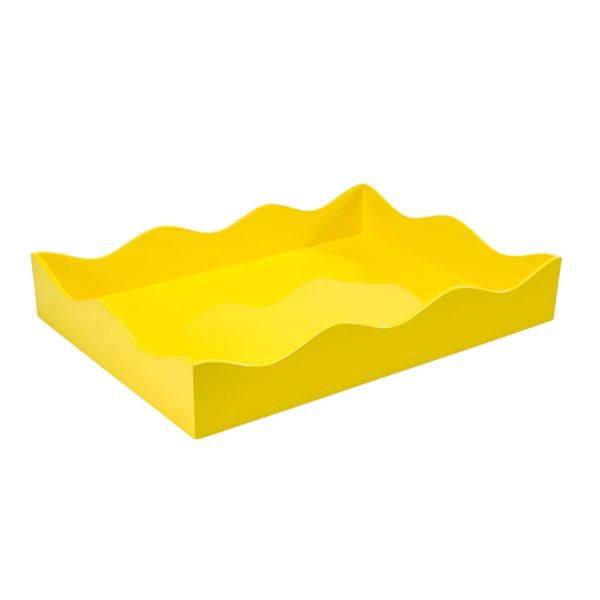 Lacquer Scallop Tray- Large Yellow