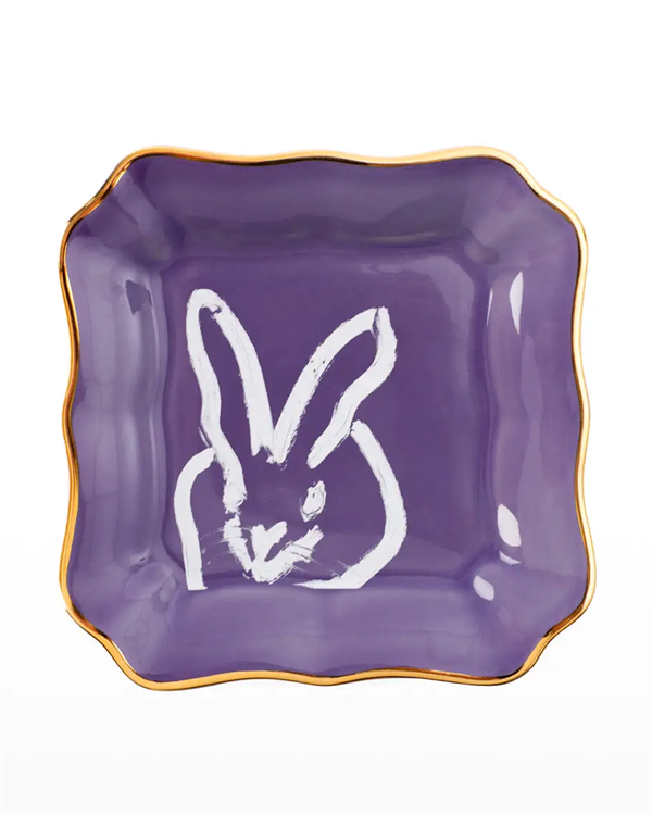 Hunt Slonem Portrait Plate- Lilac