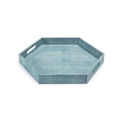 Shagreen Hex Tray- Turquoise