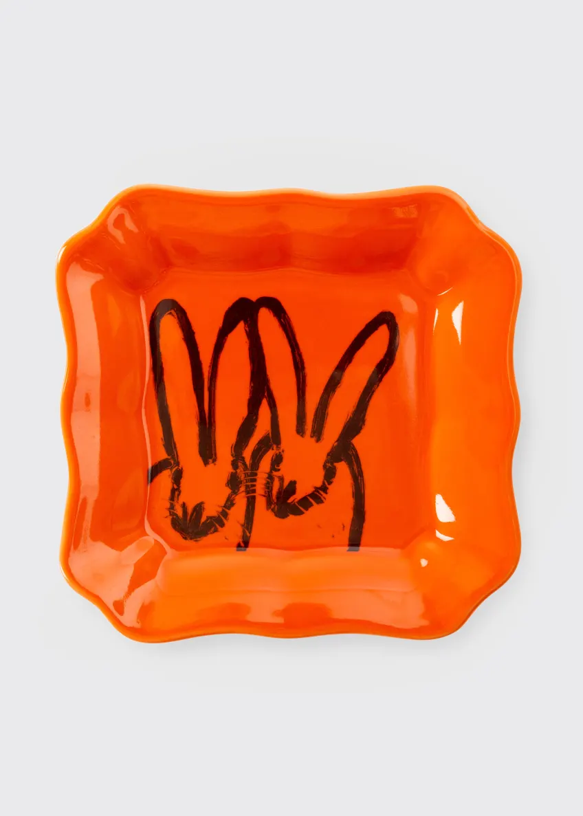 Hunt Slonem Portrait Plate- Orange