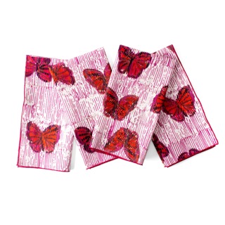 Hunt Slonem Pretty in Pink Cotton Dinner Napkin