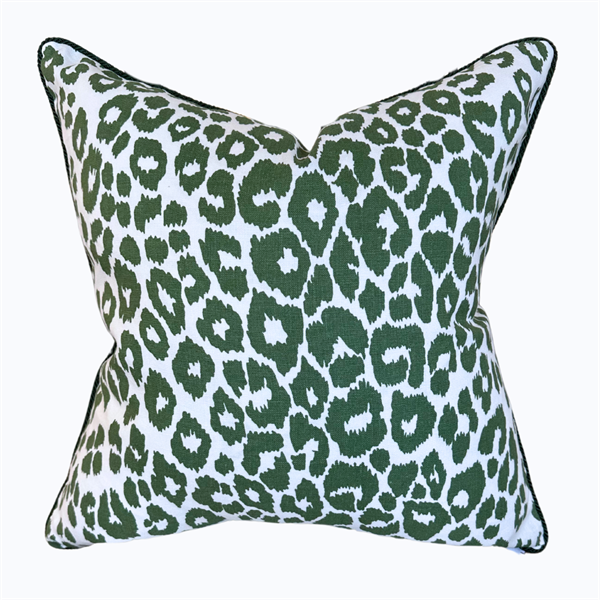 LMA Pillow #19 Iconic Leopard in Green 22" x 22"