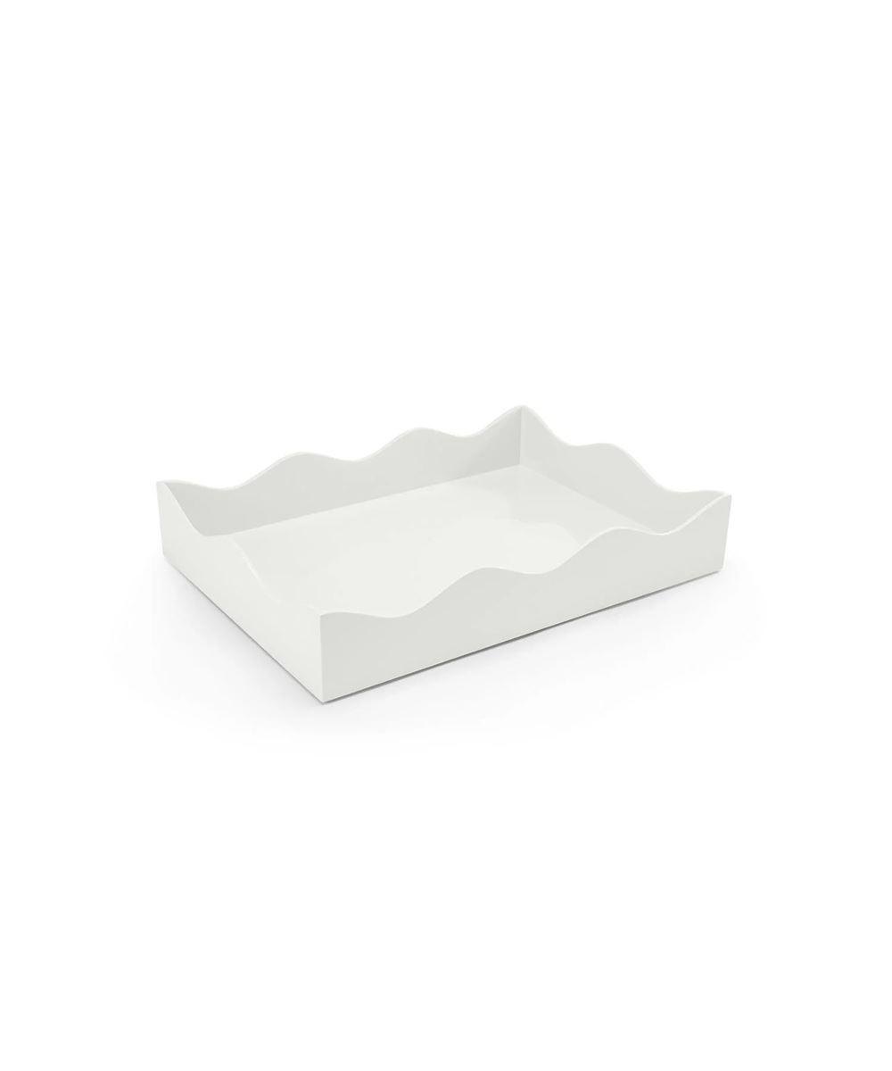 Lacquer Scallop Tray- Large Off White