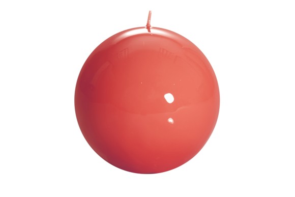 Large Lacquer Ball Candle- Coral