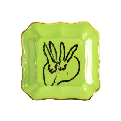 Hunt Slonem Portrait Plate - Green