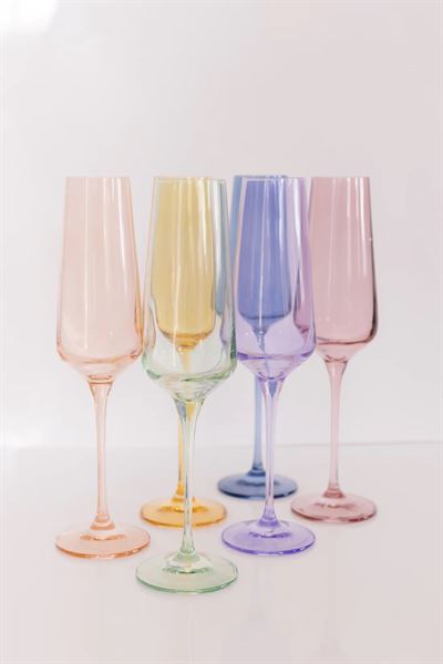 Estelle Colored Glass Champagne Flutes