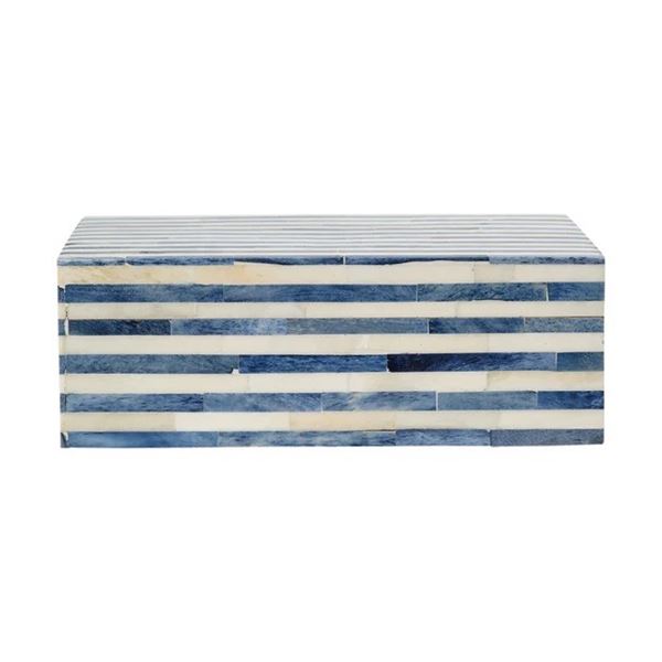 Blue and White Bone Box, Large