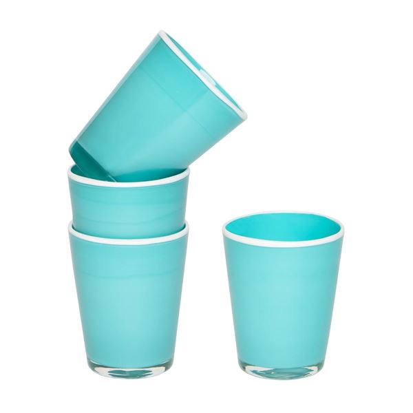 Summer Glass Turquoise & White 9oz 