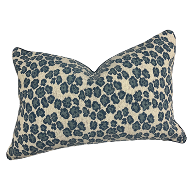 LMA Pillow Blue Leopard 14" x 22"