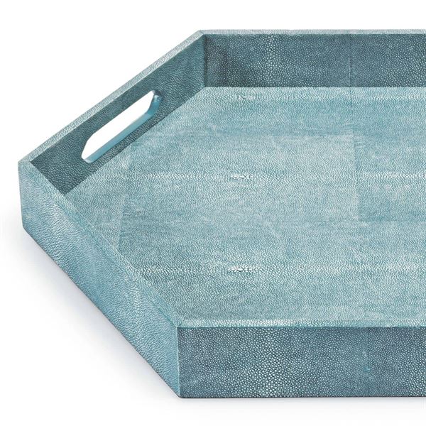 Shagreen Hex Tray- Turquoise