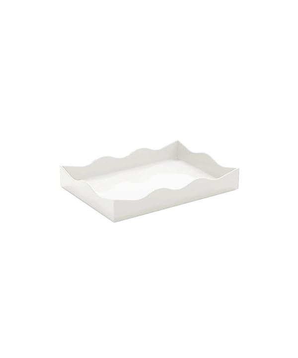 Lacquer Scallop Tray- Medium Off White