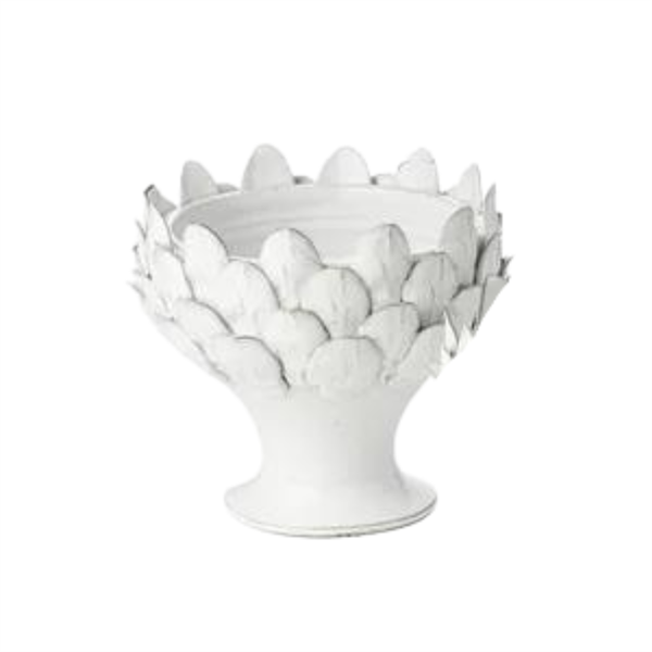 White Artichoke Footed Centerpiece, Large