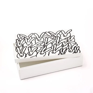 Hunt Slonem Hutch Treasure Box White/Black