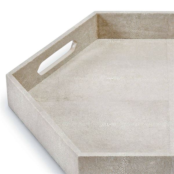 Shagreen Hex Tray- Light Grey