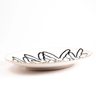 Hunt Slonem Rabbit Run Serving Platter