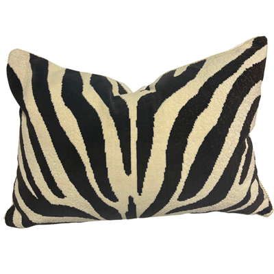 LMA Pillow Dark Brown Zebra 14" x 22"