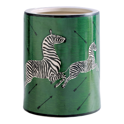 Scalamandre Zebra Green Ice Bucket