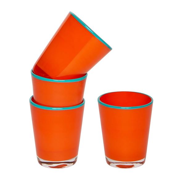 Summer Glass Orange & Turquoise 9oz